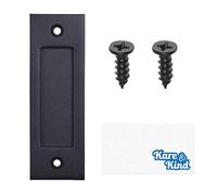 Kare & Kind Poignée de porte de grange coulissante de 6 pouces (Noir) - Ensemble de Tirettes à fond plat Facile à Installer - Bords lisses en acier massif pour portes coulissantes de grange