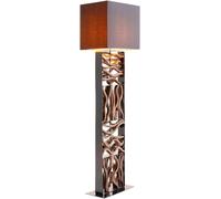 KARE Lampadaire sur pied Nature Wave, bois foncé, Salon / Salle à manger, Textile / Tissu / Soie, Moderne, Lampadaire Bois