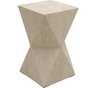 Kare Luxury Table d'appoint Design Triangulaire en travertin Beige 53 x 31 x 31 cm (H x l x P)