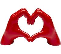 Kare Objet décoratif Design en Forme de cœur - Fait à la Main - Rouge - Chaque pièce est Unique - Accessoire de Salon - pour étagères ou buffets - Sculpture - 12 x 20 x 8 cm (H x l x P)