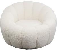 Kare Peppo Bloom Fauteuil pivotant Design Blanc Hauteur d'assise 39 cm Fauteuil de Relaxation pivotant à 360 degrés pour Salon 68 x 94 x 94 cm (H x l x P)
