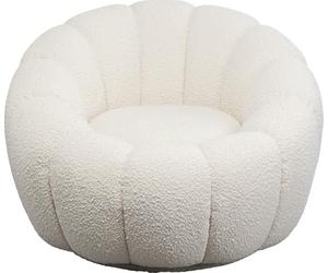 Kare Peppo Bloom Fauteuil pivotant Design Blanc Hauteur d'assise 39 cm Fauteuil de Relaxation pivotant à 360 degrés pour Salon 68 x 94 x 94 cm (H x l x P)
