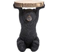 Kare Table d'appoint design Animal Bear - Ronde - Diamètre : 33 cm - Charge maximale : 20 kg - Table de chevet, table basse, ours - 53 x 33 x 33 cm (H x l x P), Noir