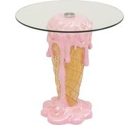 KARE Table d'appoint Design crème glacée, 48 cm de diamètre, Moderne, Verre de sécurité, idée Cadeau, Table d'appoint de canapé, Table de Chevet Ronde, décoration de Chambre, décoration d'intérieur