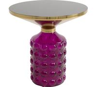 Kare Table d'appoint Design Lola Violette, Ronde, diamètre 35 cm, Socle en Verre, Table Basse, Salon, Table de Chevet