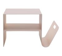 Kare Table d'appoint Design Lounge News, crème, 65 x 37 x 42 cm, Design Minimaliste, Porte-revues, Table Basse, Acier, Industriel, Moderne, Salon