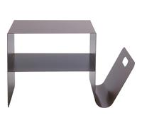 Kare Table d'appoint Design Lounge News, Gris, 65 x 37 x 42 cm, Design Minimaliste, Porte-revues, Table Basse, Acier, Industriel, Moderne, Salon