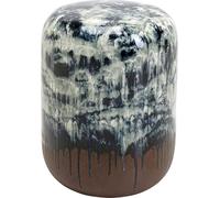 Kare Table d'appoint Design Misty - Bleu - Diamètre : 35 cm - en Pierre - Table de Salon - Support pour Fleurs