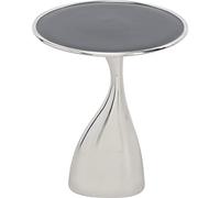 Kare Table d'appoint Design Spacey, argentée, Ronde, diamètre 36 cm | 15 kg max. résistance, aluminium émaillé, fait à la main, élégant, facile d'entretien, pour le salon