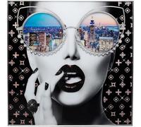 Kare Tableau mural design NY View - Multicolore - Carré - Avec éléments décoratifs - Verre de sécurité - Impression photo - Art mural - New York City - Glamour - Chambre à coucher - Salon - Papier et