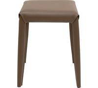 Kare Tabouret Design Monza, Gris foncé, 35 x 35 x 46 cm, 4 Pieds en Acier, Charge maximale 100 kg, Aspect Cuir, Moderne, Salon