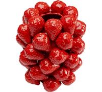 Kare Vase Design Fraises - Fait à la Main - Pièce Unique - en Porcelaine émaillée - Petit Vase décoratif - Vase de Table - pour Le Salon - Accessoire - 24 x 21 x 21 cm (H x l x P)