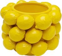Kare Vase Design Lemon Juice - Vase décoratif - Motif Citron - en Porcelaine - Fait à la Main - Pièce Unique - 19 cm (H)
