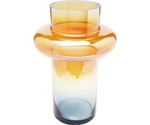 Kare Vase Design Phenom Ring Multi - Orange/Bleu - Vase décoratif pour Fleurs - Vase de Table - 30 cm