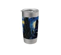Karelian Bear Dog Van Gogh Nuit étoilée Gobelet isotherme en acier inoxydable double paroi