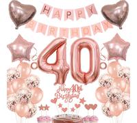 Karen's Cake Toppers Décoration d'anniversaire 40 ans Or rose
