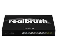 Karin Realbrush Pigment Marker Grau Set - 12 pièces Brush Pens