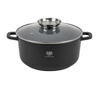 KARL HAUSMANN Faitout Induction 20 cm 2.3 L avec Couvercle, Noir | Marmite aluminium antiadhésif GREBLON, avec couvercle, tous feux induction et four jusqu’à 220°C