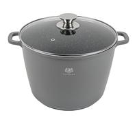 KARL HAUSMANN Faitout Induction 24 cm 6L avec Couvercle - Marmite Antiadhésive COOKMARK MARBLE, Grande Casserole en Aluminium Moulé pour Soupes, Bouillons et Grandes Quantités, Four, Gaz, Zlectrique