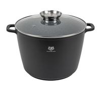 KARL HAUSMANN Faitout Induction 28 cm 10 L avec Couvercle, Noir | Marmite aluminium antiadhésif GREBLON, avec couvercle, tous feux induction et four jusqu’à 220°C