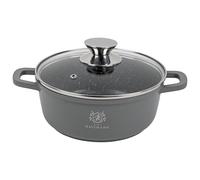 KARL HAUSMANN Faitout Induction Rond 20 cm 2,3L avec Couvercle - Marmite Antiadhésive COOKMARK MARBLE, Casserole en Aluminium Moulé pour Cuisine Quotidienne, Four, Gaz, Electrique