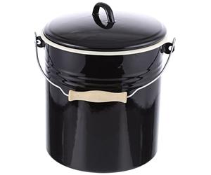 Karl Krüger Triest Poubelle émaillée Noir Hauteur 28 cm Ø 26 cm
