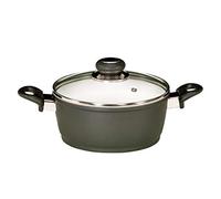 Karl Kruger Oslo Aluguss Series Pot à Viande avec Couvercle en Verre Noir 1,3 l