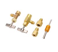 Karlak Auto-obturant Valve de Robinet, Construction en Laiton Durable | Facile à utiliser, conception de poignée en T, compatible avec les systèmes R134A, idéal pour la climatisation