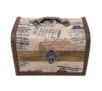 Karlak Coffre au Trésor Vintage avec Serrure, Rangement au Design Unique pour Souvenirs, Bibelots, contreplaqué 6,10 X 4,13 X 4,13 Pouces
