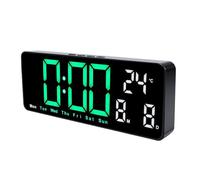 Karlak Horloge Murale Numérique LED avec Fonction de Gradation Automatique et Fonction Snooze pour Chambre et Bureau, Affichage Multifonctionnel avec Température, Date Heure