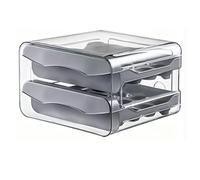 Karlak Porte-œufs pour Réfrigérateur, Conception à Double Couche, Boîte D'organisation de Grande capacité pour Réfrigérateur, Conteneur de Stockage en Plastique à 32 Emplacements (Grise)