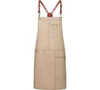 Karlowsky LS 25 | Tablier à bavette Urban X-Style - 68 x 80 cm - Couleur : Beige (ca. Pantone 7529 C) - Taille : 68 x 80 cm