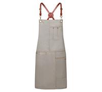 Karlowsky - Tablier à bavette unisexe pour homme/femme « Urban », cuir LT5713 (80 cm x 68 cm) (gris pierre)