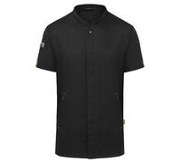 Karlowsky - Veste de cuisine « Green Generation » pour homme, manches courtes LT6190 (124,46 cm) (noir)