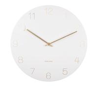 Karlsson Charm Engraved Numbers Wall Clock Horloge Murale KA5762WH - Unisex - 40 cm - Quartz