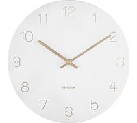 Karlsson - Charm horloge murale avec chiffres gravés, petit - Blanc