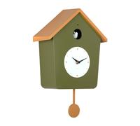 Karlsson Horloge murale Cuckoo Light KA6044DG - Quartz Unisexe - Vert armée avec chêne jaune