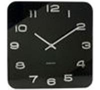 Karlsson Horloge murale Vintage carrée en verre 35 x 35 x 4,2 cm Noir