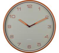 Karlsson - Horloge murale à chiffres alignés - Orange - Ø40cm