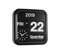 Karlsson Horloge Murale Big Flip - Noir - 43x43x16cm | Carré - skandinavisch - PVC - Horloge Murale - Décoration murale pour Chambre d'enfant et Salon