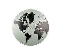 Karlsson - Horloge murale carte du monde - Jade gris