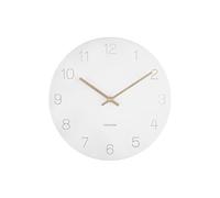 Karlsson Horloge murale Charm KA5788WH – chiffres gravés – blanc – 30 cm – Quartz