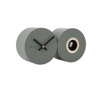 Horloge mural en métal mat Duo Cuckoo Kaki