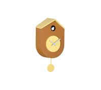 Karlsson Horloge murale Grato KA6026YE – coucou, pendule oscillant, quartz, unisexe – Ocre/Jaune
