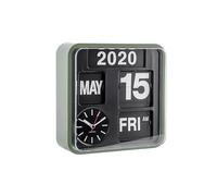Karlsson Horloge Murale Mini Flip - Vert/Noir - 24x24x10cm | Carré - skandinavisch - Plastique - Horloge Murale - Décoration murale pour Chambre d'enfant et Salon