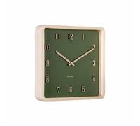 Karlsson Horloge Murale Nervadura - Vert Foncé - 5.3x26x26cm | Carré - Modern - Bois - Horloge Murale - Décoration murale pour Chambre d'enfant et Salon