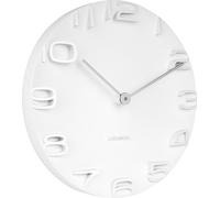 Karlsson Horloge murale On The Edge – aiguilles chromées – Blanc 42 x 42 x 5 cm