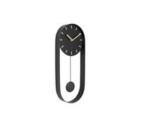 Karlsson Horloge Murale Pendulum Charm - Noir - 50x20x4,8cm | Autour de - skandinavisch - Acier - Horloge Murale - Décoration murale pour Chambre d'enfant et Salon