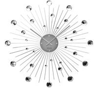 Karlsson Pendule murale Sunburst Crystal KA4859 – Plastique argenté 50 x 50 cm Taille L