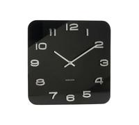 Karlsson Horloge murale Vintage carrée en verre 35 x 35 x 4,2 cm Noir